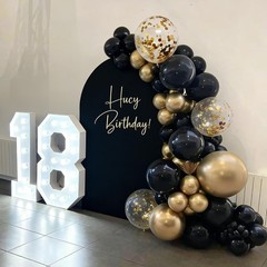 60pcs Black and Gold Confetti Balloons, 12 Inch Metallic Gold & Black Latex P…