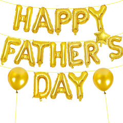 16 Inches HAPPY FATHER’S DAY Letter Balloon Banner with Star and Latex Balloons