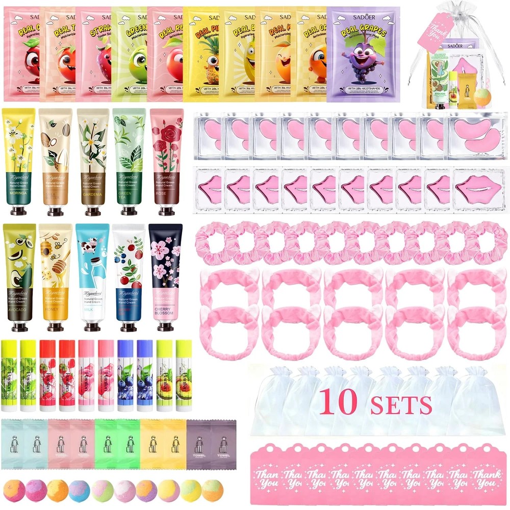 110PCS Spa Party Supplies for Girls, Daughter Spa Party Favors Include Face Mask