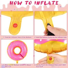 Pink Bite Donut Shape Foil Balloon for Sweet Celebrations Mylar Balloon Decor