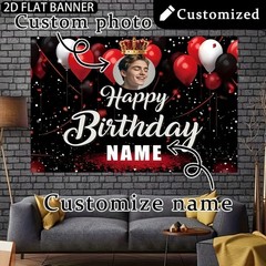 1pc 2D Theme Personalized Birthday Custom Poster Custom Text Photo Party Decor❀