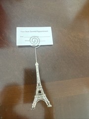Eiffel Tower Memo, Card, Paper Photo Holder Stand for All Occasions (Silver)