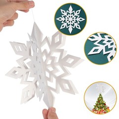 18pcs 3D White Large Snowflake Decorations, Holographic Paper Hanging Snowfla…