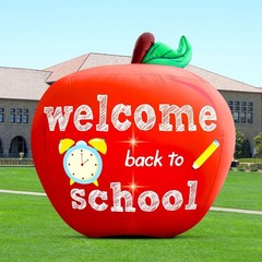 Cute Apple Inflatable Decoration: 4.9FT – Bright LED & Waterproof for Classrooms