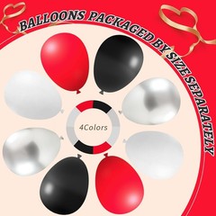 412Pcs Red Black and White Balloon Garland Arch Kit,18 12 10 5 Inch Different…