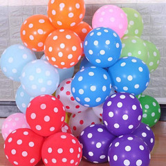 50 PCS Rainbow Polka Dot Balloons Kit – 12 Inch(30.48Cm) Multicolor Polka Dot La