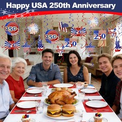 30 Pcs USA 250th Anniversary 4th of July Decorations Fourth of July Party Suppli