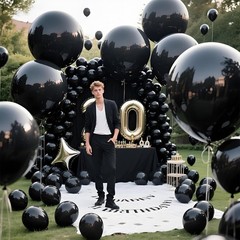 Black Balloons 9pcs 36 Inch Extra Large Big Jumbo Giant Matte Black Latex Hel…