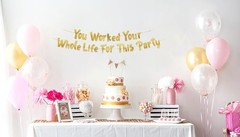 Funny Retirement Decor, Gold Glitter Banner, Party Supplies Gift, Gold
