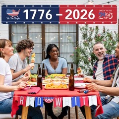 250th Anniversary USA Banner Flag, America 1776-2026 250 Years USA Birthday A…