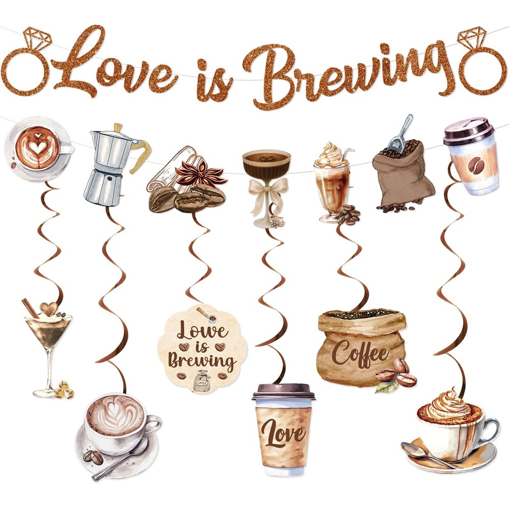 Love is Brewing Bridal Shower Decorations Love is Brewing Banner Garland Hang…