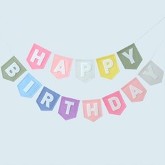 Felt Macaron Pastel Colorful Happy Birthday Banner Birthday Decorations for W…