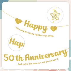 50Th Anniversary Decorations Women Men – 37 Pcs Gold Glitter Happy 50Th Annivers