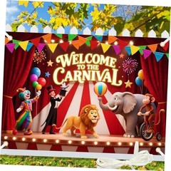 Large Backdrop 7x5Ft Theme Party Decorations Welcome to The 7X5 FT Carnival