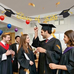 TOOYUMON Class of 2026 Graduation Decorations – Pre-Assembled Gold