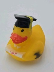 Graduation Rubber Ducky Duck with Cap, Tassel & Diploma 3″