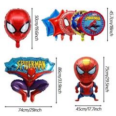 10 Piece Spide Aluminum Balloon Set – Spide & Classic Design, Vibrant 3D Cart…