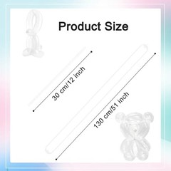 100 Pcs 260 Long Balloons Clear Skinny Twisting Balloons for Arch Animal Making