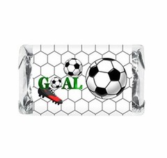 60 Sports Soccer Miniature Candy Bar Wrapper, Mini Candy Bar Stickers