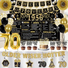 70th Birthday Decorations for Men Women, 36 Pcs Back in 1956 Birthday Party D…
