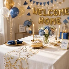 16 Ft Gold Table Runner Birthday Party Table Decorations | Golden Star-gold