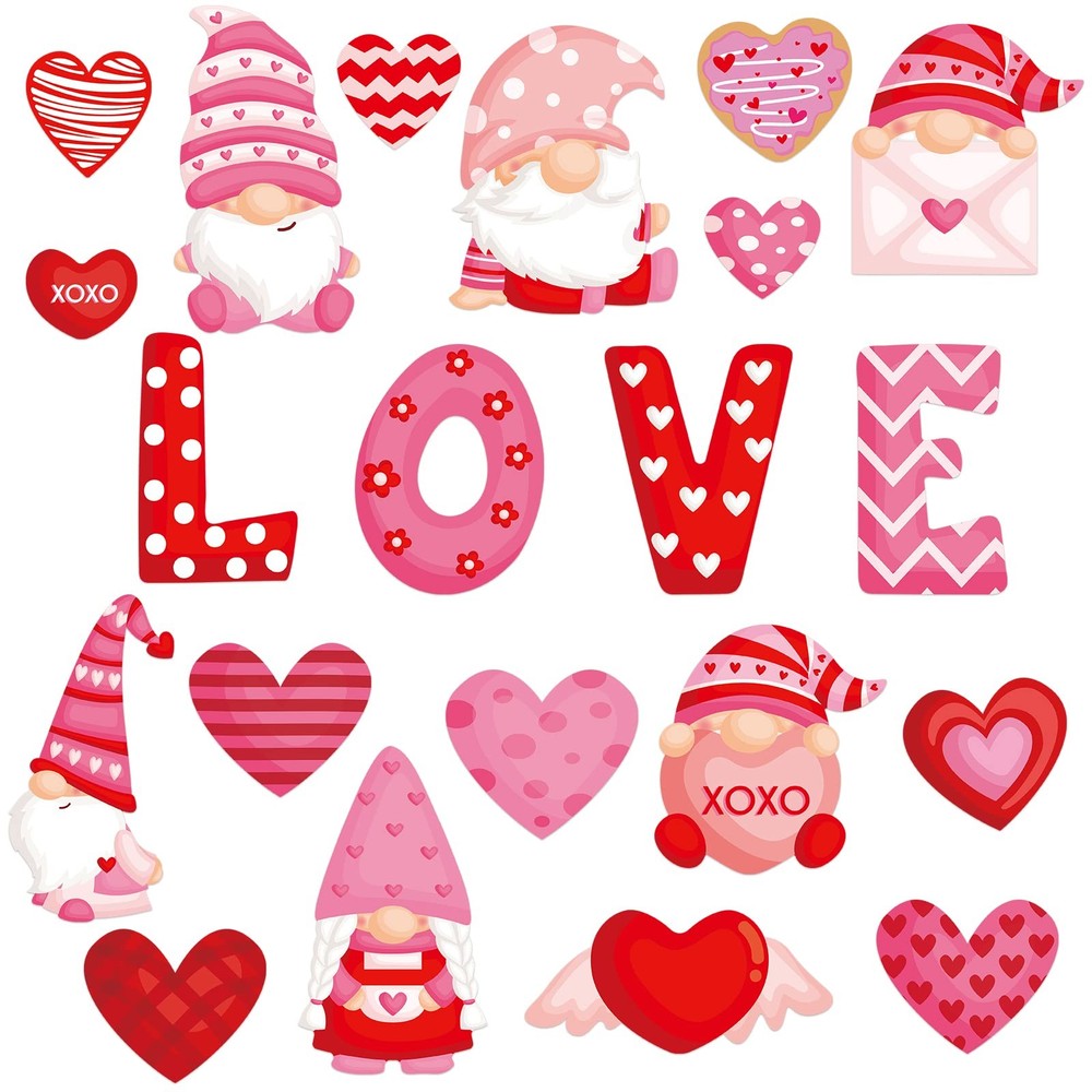 40 PCS Valentines Day Paper Heart Cutouts Classroom Bulletin Board Decor