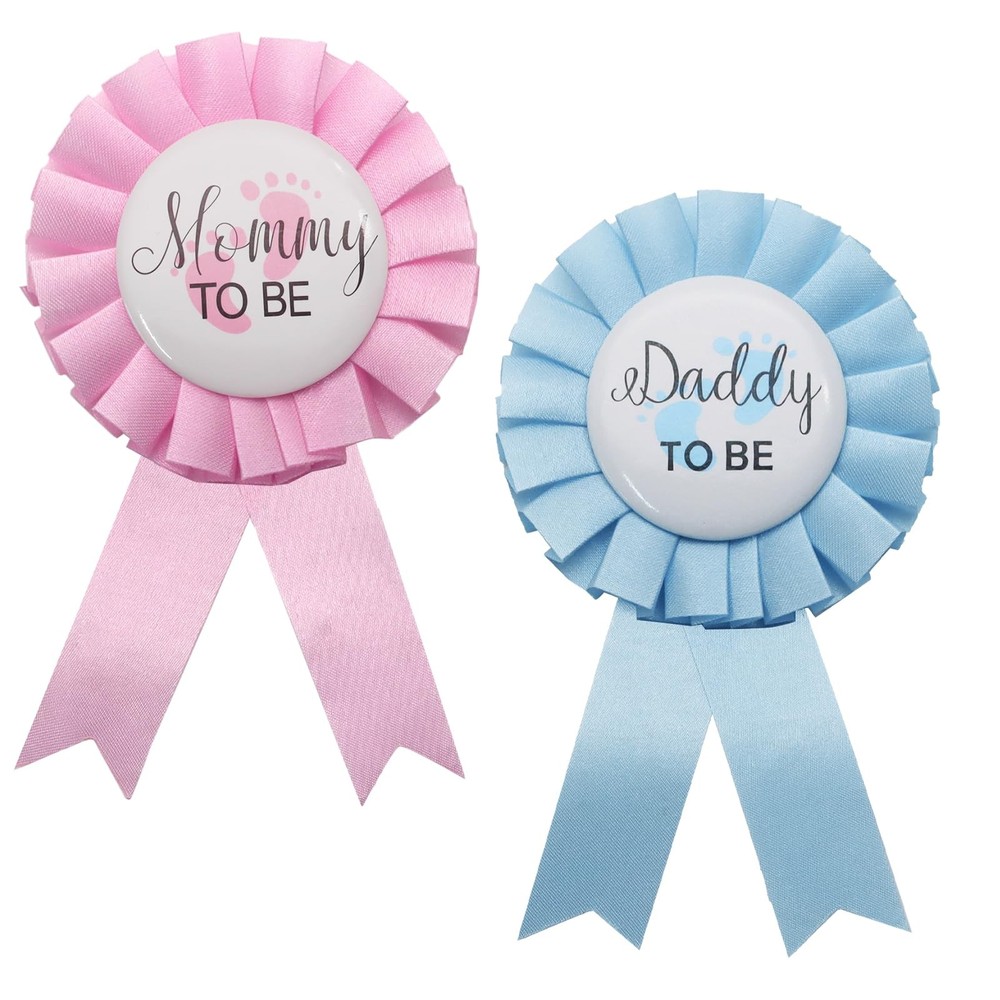 2 Pieces Daddy and Mommy to Be Pin, Celebration Gender Reveal Party Decoratio…