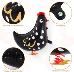 6 PCS Walking Chicken Balloons, Aluminum Foil Chicken Party Decorations White an