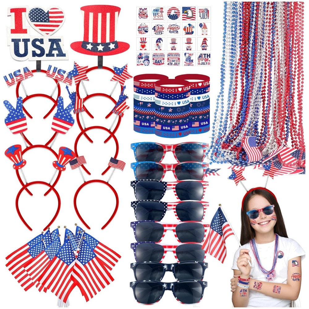 Patriotic Accessories Collection – Necklaces Bracelets Flags