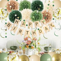 Green Birthday Party Decorations for Women Girls with Happy Birthday Sage Green