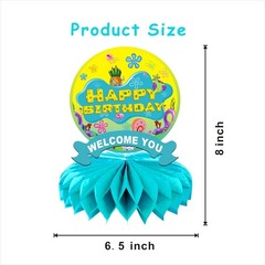 8Pcs Cartoon Sponge Honeycomb Table Centerpiece,Birthday Party Supplies Table…