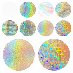 200Pcs 2.76″Maker Supplies Sparkling Film Badge Protective Films 8 Styles Cle…