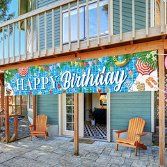 Large Happy Birthday Pool Party Banner, Pool Birthday Party Decorations, Pool Pa