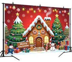 Christmas Gingerbread House 7x5ft Background – Christmas Gingerbread House