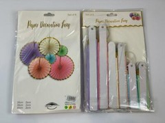Colorful Paper Fans Party Decorations Hanging Decor Birthday Bridal Pink Blue