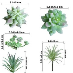 Supla 11 Pcs Mini Artificial Succulents Picks Unpotted Faux Succulent Green