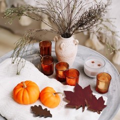 Qunclay 6 Pcs Fall Thanksgiving Decor Maple Leaves Wood Sign Brown