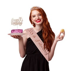 30th Birthday Decorations Party Set for Women, Rose Gold 30 Birthday Banner a…