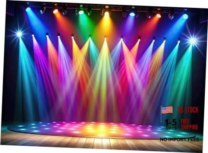 7x5FT Rainbow Stage Photography Backdrop1980s Colorful Disco Backdrop 7x5ft