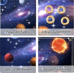 10×6.5FT Space Backdrop for Galaxy Theme Party – Extra Large Starry Universe