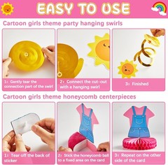 Cartoon Teacher Birthday Party Decorations Cartoon Girls Happy Birthday Banner H