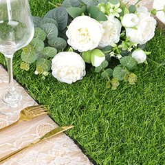 Grass Table Runner Green Fake Faux Grass Table Decoration for 12 x 108 Inch