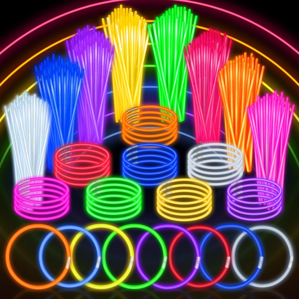 100 PCS Glow Sticks Bulk Party Favors, 8″ Glow in the Dark Party Supplies, Light
