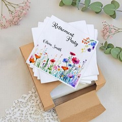 Custom Wildflower Retirement Napkins Personalized Floral Party SATTNA0701