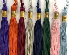 2025 2026 GRADUATION TASSEL & YEAR CHARM, 1 & 2 TONE, RED WHITE BLUE, RAINBOW
