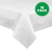 Plasticpro Disposable 3 Ply Tablecloth Absorbent Waterproof White Table Cover