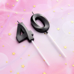 40Th & 4Th Birthday Candles Number Candles Cake Topper Decoration for Birthday W