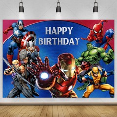 Avengers Spiderman Hulk Backdrop Birthday Party Banner Studio Home Background