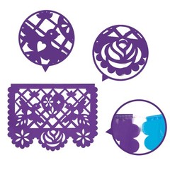 18 FT Cinco De Mayo Party Decorations, Fiesta Banner with 9 Plastic Papel Picado