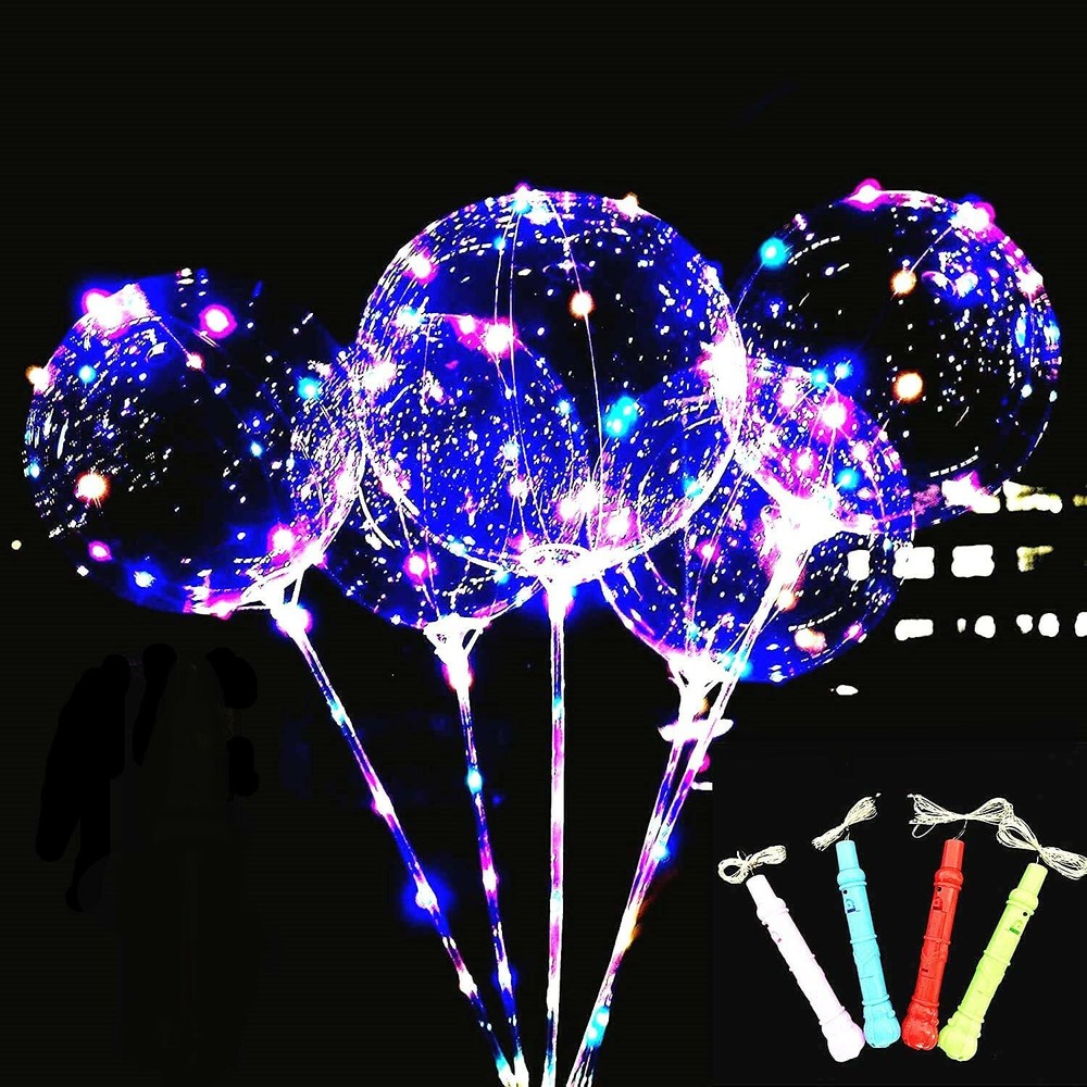 LED Light Up Bobo Kit 8 pack flashing handles sticks connectors cup NO BALLOONS